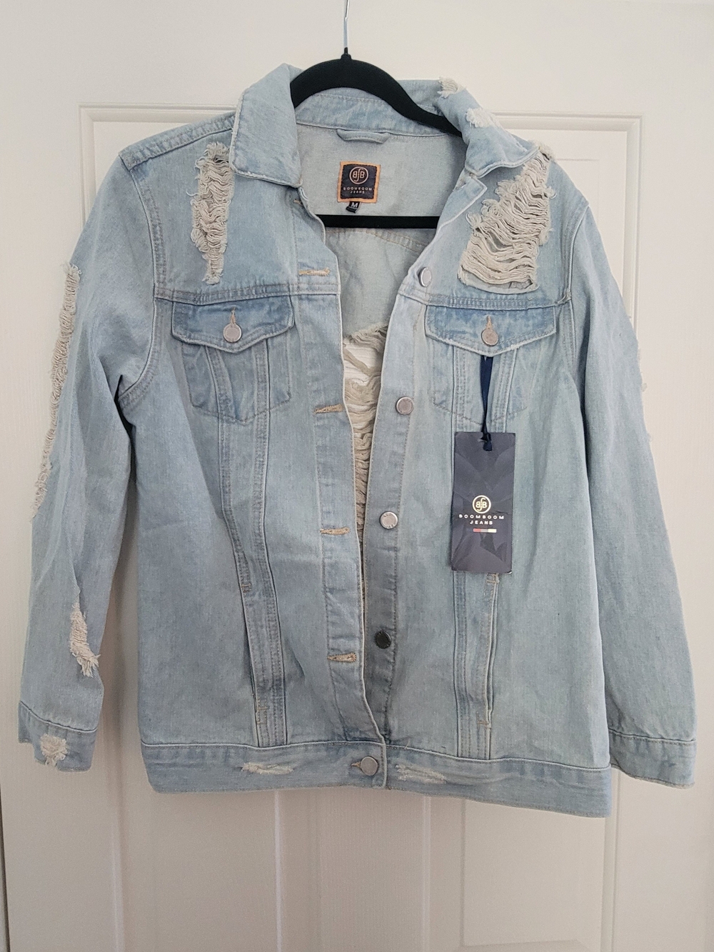 Boom Boom Jeans Light Blue Distressed Denim Jacket